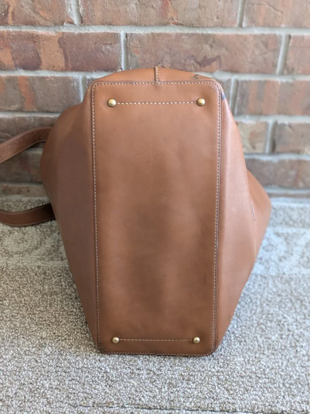 SHINOLA The Pocket East West Tote Leather Tan Cognac Brown Shoulder Bag Purse